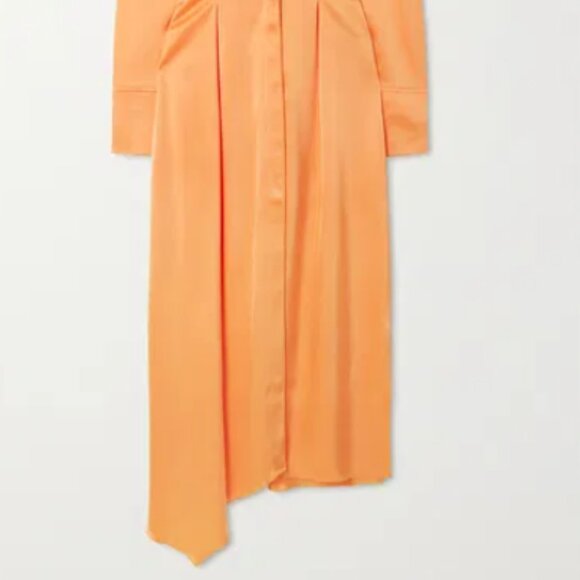 Mamo Asymmetric Satin Midi Shirt Dress by Nanushka - Picture 4 of 6